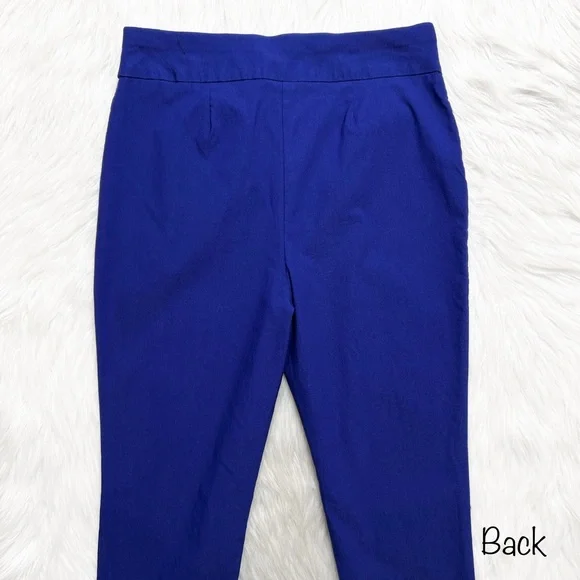 SOLD-Chico’s So Slimming Blue Elastic Waist Pull On Cropped Skinny Pants Size 10 - Picture 4 of 8